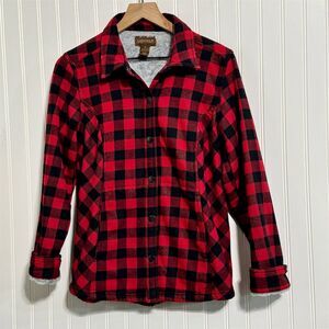 Lincoln Outfitters Sherpa Lined Shacket S Red Buffalo Plaid Flannel Cabincore‎